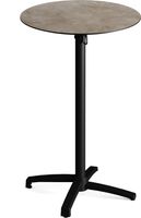 Feros 111031370 X Cross - Bartafel onderstel zwart + Moonstone HPL Tafelblad Ø70 cm