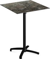 Feros 111031577 X Cross - Bartafel onderstel zwart + Galaxy Marble HPL Tafelblad 70x70 cm