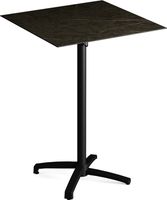 Feros 111031677 X Cross - Bartafel onderstel zwart + Midnight Marble HPL Tafelblad 70x70 cm