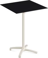 Feros 119091077 X Cross - Bartafel onderstel zand + Zwart HPL Tafelblad 70x70 cm