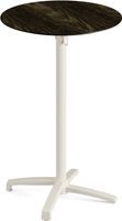 Feros 119091470 X Cross - Bartafel onderstel zand + Riverwashed Wood HPL Tafelblad Ø70 cm