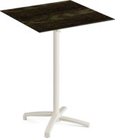 Feros 119091477 X Cross - Bartafel onderstel zand + Riverwashed Wood HPL Tafelblad 70x70 cm
