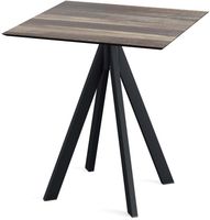 Infinity Terrastafel Zwart Frame + Tropical Wood HPL 70x70 cm - Essentials 120011277