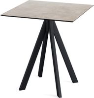 Infinity Terrastafel Zwart Frame + Moonstone HPL 70x70 cm - Essentials 120011377