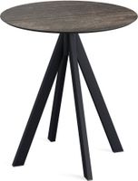 Infinity Terrastafel Zwart Frame + Riverwashed Wood HPL 70 cm - Essentials 120011470