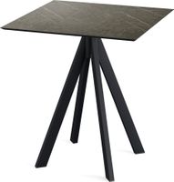 Infinity Terrastafel Zwart Frame + Midnight Marble HPL 70x70 cm - Essentials 120011677