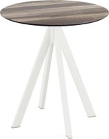 Infinity Terrastafel Wit Frame + Tropical Wood HPL 70 cm - Essentials 120021270