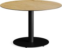 Feros 1310117120 Urban - Dining tafel frame zwart + Teak wood HPL Tafelblad Ø120 cm