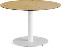 Feros 1310217120 Urban - Dining table Wit frame + Teak wood HPL Tafelblad Ø120 cm