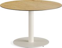 Feros 1310317120 Urban - Dining tafel frame zand + Teak wood HPL Tafelblad Ø120 cm
