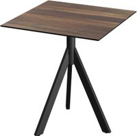Essentials Infinity Tripod Terrastafel Zwart Frame + Tropical Wood HPL 70x70 cm - 140011277