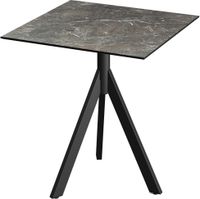 Essentials Infinity Tripod Terrastafel Zwart Frame + Galaxy Marble HPL 70x70 cm - 140011577