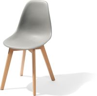 Essentials Keeve Stoel Grijs, Berkenhouten Frame en Kunststof Zitting, 47x53x83cm (LxBxH), 505F01SG