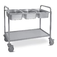 Kar Voor Gn Bakken Met 1 Onderblad, 3X Gn 1/1 H=200 Mm