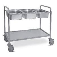 Kar Voor Gn Bakken Met 1 Onderblad, 3X Gn 1/1 H=200 Mm