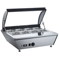 Mastro Verwarmde Balievitrine 8X Gn 1/6 Met Optildeksel, +30°/+90°C | 8570