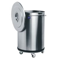 Mastro Afvalbak Op Wielen, Roestvrijstaal (50 Liter) | 9026IB