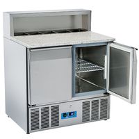 Mastro Pizza Vitrine Met 2 Deuren Gn 1/1, 5X Gn 1/6 H=150 Mm, 0°/+8°C | 9177C