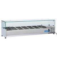 Gekoelde opzetvitrine | 5x GN 1/3 + 1x GN 1/2 H=150mm | +2°/+8°C | Mastro 9932CV