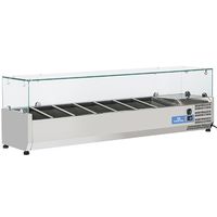 Gekoelde Vitrine | 7X Gn 1/4 | Glazen top | Mastro 9967CV