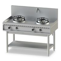 Mastro Wok Warmhoudplaat Op Gas, Met Bodemplank, 2 Branders, 1 Kraan | AHA0002