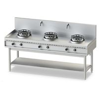 Mastro Wok Warmhoudplaat Op Gas, Met Bodemplank, 3 Branders, 2 Kranen | AHA0003