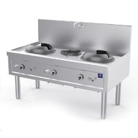 Gas Wok Hob With 2 Burners 27,5 KW + 1 Soup Burner 9,2 KW, 1 Water Tap - Mastro AHA0008/U