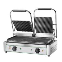 Contact Grill With 2 Cast Iron Plates, Grooved/grooved, 2x 230x240 Mm - AJA0045