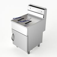 Gas Fryer With 1 Bowl of 45 Liters On Closed Cabinet With Door - AMZ0051