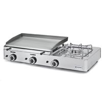 Gas Combi Griddle Plate With 2 Grill Zones and 1 Gas Burner, Tabletop - AOZ0009/RN