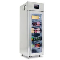 Refrigerator 700 Litres In Stainless Steel GN2/1, Glass Door, -2°/+8°C, 85 Mm Insulation - WiFi - Virtus BMA0022/FN