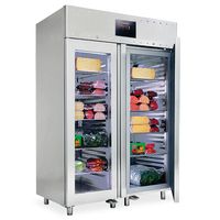 Refrigerator 1400 Litres In Stainless Steel GN2/1, Glass Doors, -2°/+8°C, 85 Mm Insulation - WiFi - Virtus BMA0025/FN