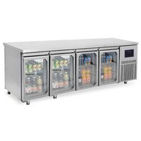 Refrigerated Counter Pass-Through With 4+4 Glass Doors GN1/1 Both Sides, -2°/+8°C - WiFi - Virtus BNA0066/FNG