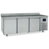 Refrigerated Pastry Counter 3 Doors 600x400 Mm, Granite Top With Upstand, -2°/+8°C - WiFi - Virtus BNZ0005/FN
