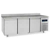 Freezer Counter For Pastry 3 Doors 600x400 mm With Granite Top With Upstand, -10°/-25°c, Virtus BNZ0007
