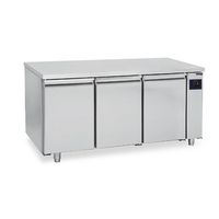 Refrigerated Pastry Counter 3 Doors Remote Cooling, Stainless Steel Top With Upstand, -2°/+8°C - WiF - Virtus BNZ0025/FN