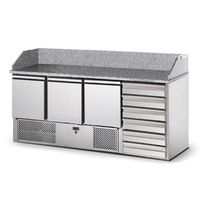 Pizza Counter With 3 Doors GN 1/1 and 6 Neutral Drawers 600x400 Mm - CCZ0073