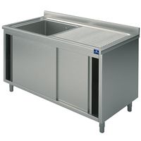 Mastro Wasbakunit Op Kastje, 1 Wasbak, Afdruipdeel Rechts, Met Schuifdeuren, 1200X700 Mm | GLA0028