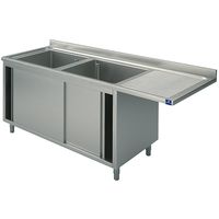 Mastro Wasbakunit Op Kastje Met Schuifdeuren Voor Inbouwvaatwasser, 2 Linker Wasbakken, 1600X700 Mm | GLA0043