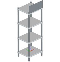 Advertising Shelving Made of Stainless Steel With 4 Shelves, 700x600x2000 Mm - HCD0005