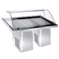 Refrigerated Fish Counter With Curved Glass and Rear Closing - Static Cooling - 1880 mm - HDC0013