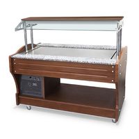 Koud Buffet | Eilandmodel | Statisch Gekoelde Top | 4X Gn 1/1 | Baldakijn Kan omlaag | Mastro IEC0041