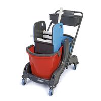 Mop Trolley 2x 25 + 2x 5 Liter With Utensil Shelf - IFC0011