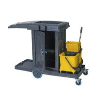 Cleaning Trolley With Bag Holder, Cupboard and Mop Trolley - IFC0015