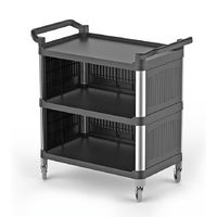 Multi-Service Trolley Made of Plastic With 3 Levels, Closed On 3 Sides, 520x960 mm, Mastro IFI0033