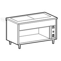 Heated Top Unit With Tempered Glass On Open Cupboard - L=1200 Mm - 3x GN 1/1 - IIA4011