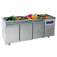 Mastro Saladette | 3 Deuren Gn 1/1 | 5X Gn 1/1 H=150mm | -2°/+8°C | SALADBAR3