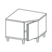 Neutral Work Cupboard, Corner Type, With Hinged Door, Without Upstand, 900x600 mm, Mastro STAB69