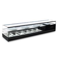 Tapas Cooler Display With Straight Glass Front and 1 Glass Shelf, 4x GN 1/3 H=40 Mm - TPABF4R