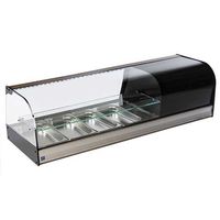Gekoelde Tapasvitrine B=120cm | 4X Gn 1/3 + glasplank | Zwart | Mastro TPFR4IA2S